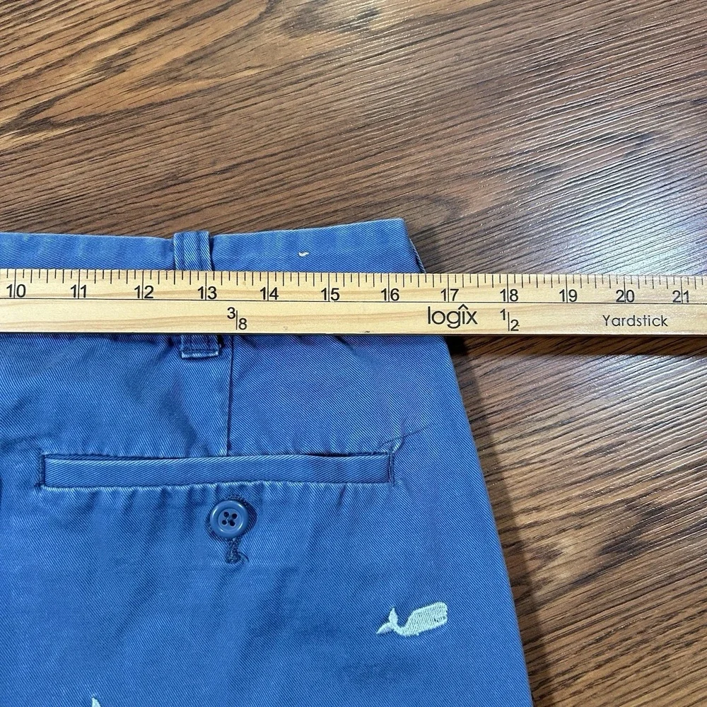 J.Crew Mens Blue Whale Embroidered Chino Shorts Size 33‎ Cotton Nautical Preppy